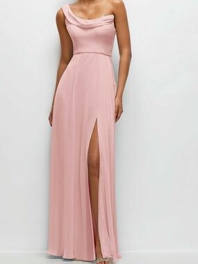 Dessy one shoulder chiffon bridesmaids dress